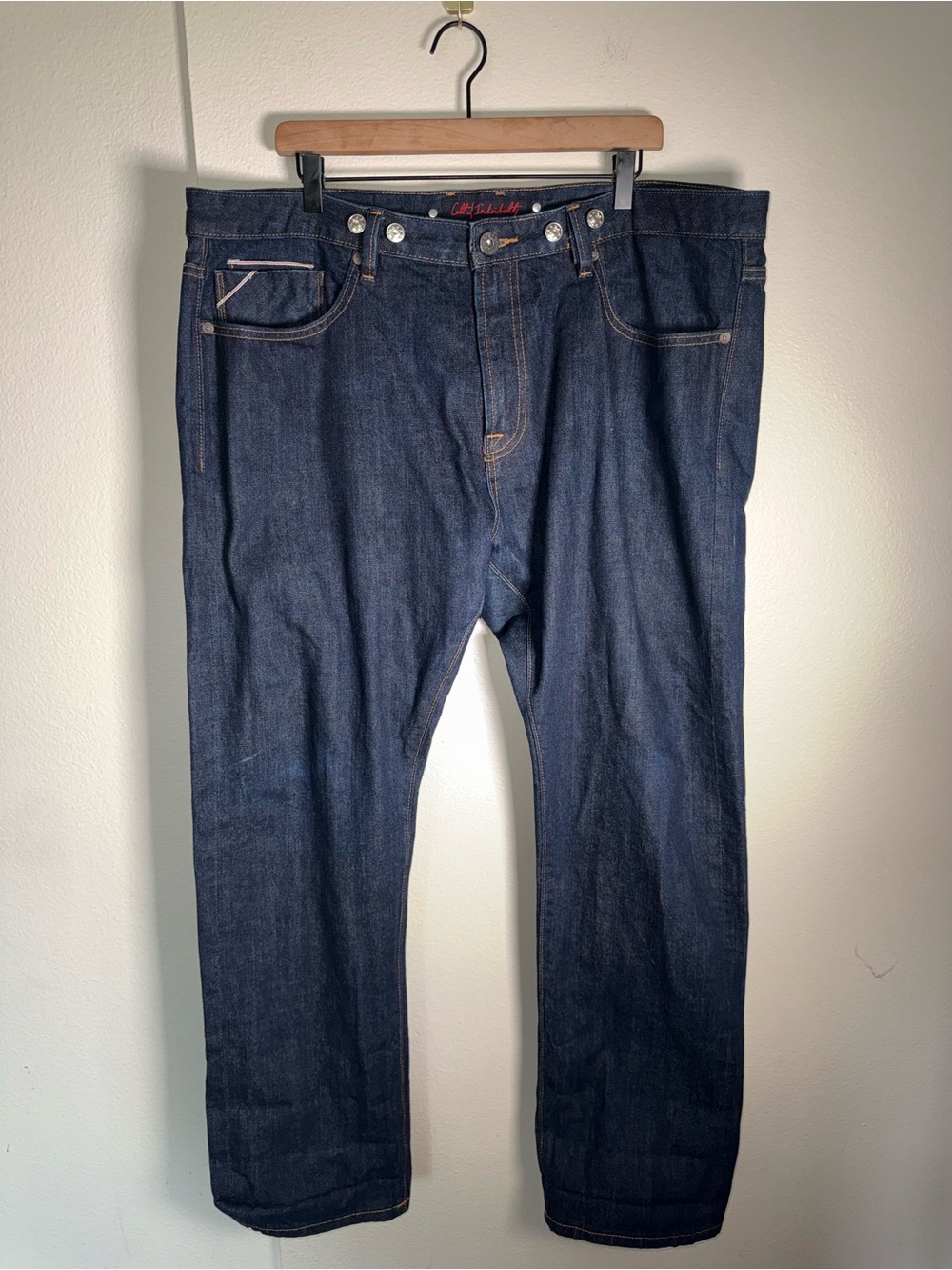 CULT OF INDIVIDUALITY Rocker Slim Selvedge Denim Mens Dark Wash Jeans W42 L 33 - Picture 7 of 7